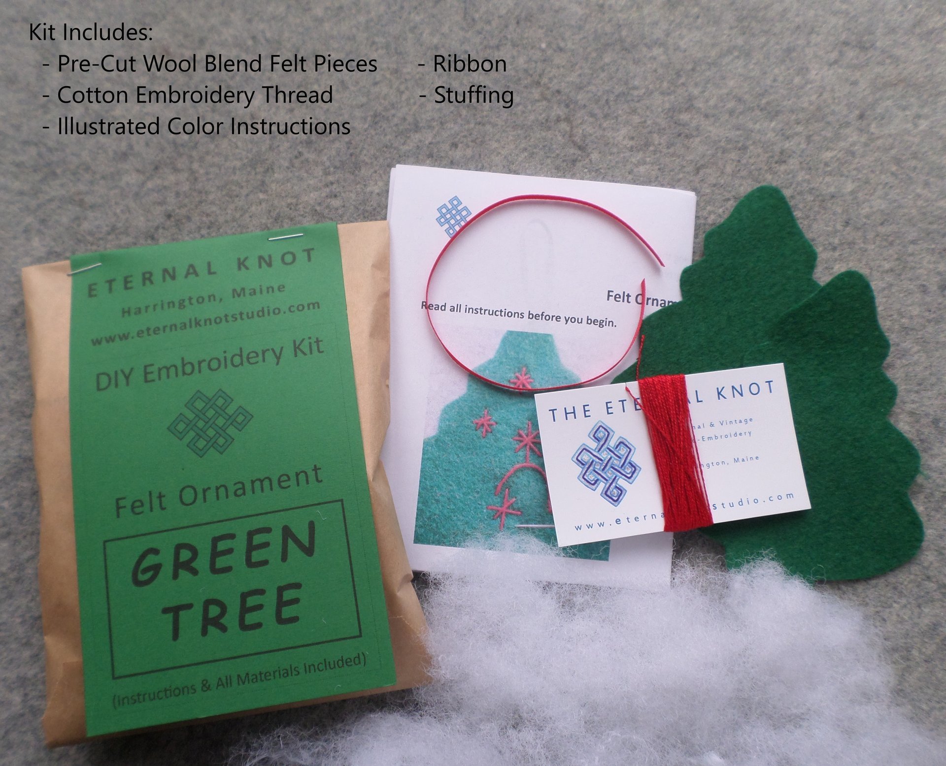 White Tree Felt Holiday Ornament DIY Kit 