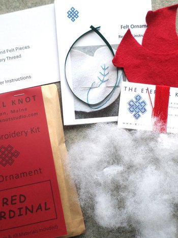 Red Cardinal Felt Holiday Ornament DIY Kit 