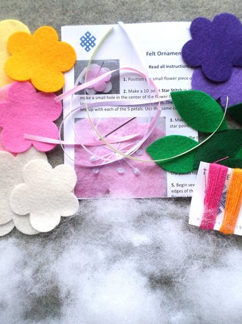 Set of 4 Flower Ornaments DIY Kit 