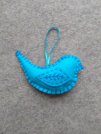 Blue Bird Felt Holiday Ornament DIY Kit 