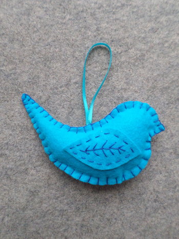 Blue Bird Felt Holiday Ornament DIY Kit 