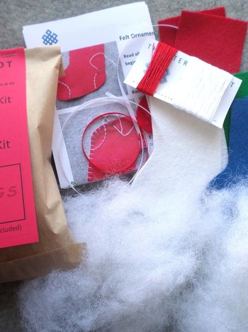 Set of 4 Stocking Felt Ornaments DIY Kit 