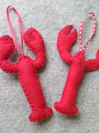 Red Lobster Felt Holiday Ornament DIY Kit 