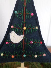 Maine Balsam Fir Blue Felt Tabletop Tree Sculpture