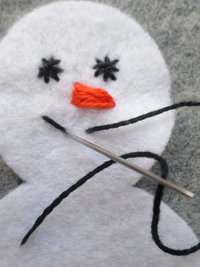 Snowman Felt Holiday Ornament DIY Kit 