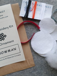 Snowman Felt Holiday Ornament DIY Kit 