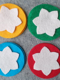Set of 4 Bright Colored Holiday Felt Ball Ornaments DIY Kit 
