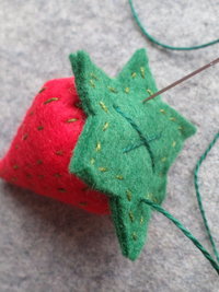 Strawberry Felt Holiday Ornament DIY Kit 