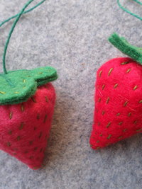 Strawberry Felt Holiday Ornament DIY Kit 