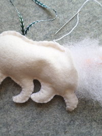 Polar Bear Felt Holiday Ornament DIY Kit 