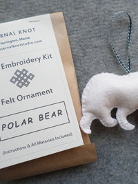 Polar Bear Felt Holiday Ornament DIY Kit 