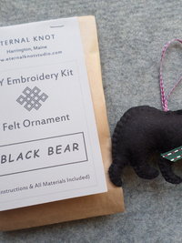 Maine Black Bear Felt Holiday Ornament DIY Kit 
