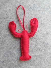 Red Lobster Felt Holiday Ornament DIY Kit 