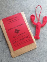 Red Lobster Felt Holiday Ornament DIY Kit 