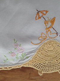 Hand Embroidered Vintage Cotton Pillow Cases