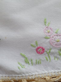 Hand Embroidered Vintage Cotton Pillow Cases