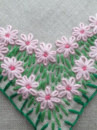 Hand Embroidered Daisy Napkins