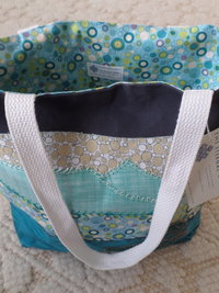 Ocean Landscape Hand Embroidered Tote Bag, SMALL 