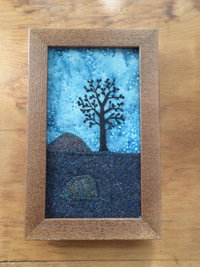 Downeast Night Hand-Embroidered Crewel Wall Art