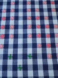 Hand Embroidered Gingham Tablecloth