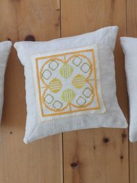 Vintage Swedish Cross-Stitch, Upcycled Linen Cushion