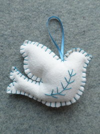 White Dove Felt Ornament