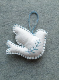 White Dove Felt Ornament