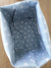 Daisies Hand Embroidered Canvas Fabric Basket