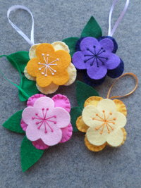 Set of 4 Flower Ornaments DIY Kit 