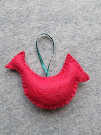 Red Cardinal Felt Holiday Ornament DIY Kit 