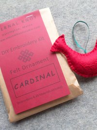 Red Cardinal Felt Holiday Ornament DIY Kit 