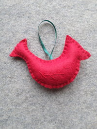 Red Cardinal Felt Holiday Ornament DIY Kit 