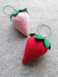 Strawberry Felt Ornament Lavender Sachet
