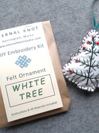 White Tree Felt Holiday Ornament DIY Kit 
