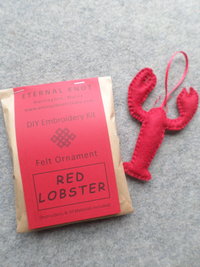 Red Lobster Felt Holiday Ornament DIY Kit 