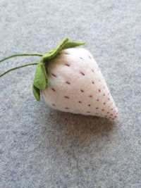 White Strawberry Emery Pincushion