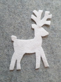 Cut Felt Shapes, 12 Deer Pieces