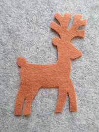 Cut Felt Shapes, 12 Deer Pieces