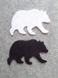 Cut Felt Shapes, 12 Bear Pieces