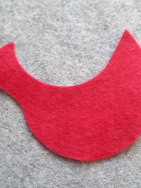 Cut Felt Bird Shapes, 12 Red Cardinal Pieces