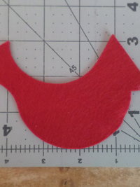 Cut Felt Bird Shapes, 12 Red Cardinal Pieces