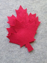 Cut Felt Shapes, 12 Red Maple Leaf Pieces
