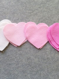 Cut Felt Shapes, 12 Heart Pieces