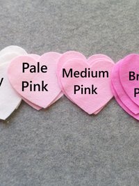 Cut Felt Shapes, 12 Heart Pieces