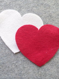 Cut Felt Shapes, 12 Heart Pieces