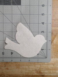 Cut Felt Bird Shapes, 12 White Dove Pieces