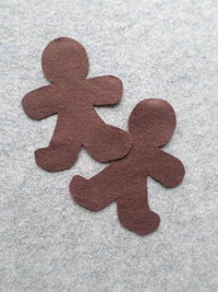 Cut Felt Shapes, 12 Gingerbread Pieces
