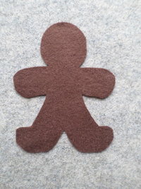 Cut Felt Shapes, 12 Gingerbread Pieces