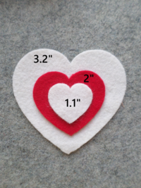 12 Cut Felt Shapes, 2" Heart Pieces