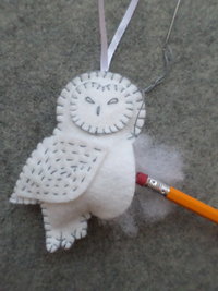 Snowy Owl Felt Holiday Ornament DIY Kit 